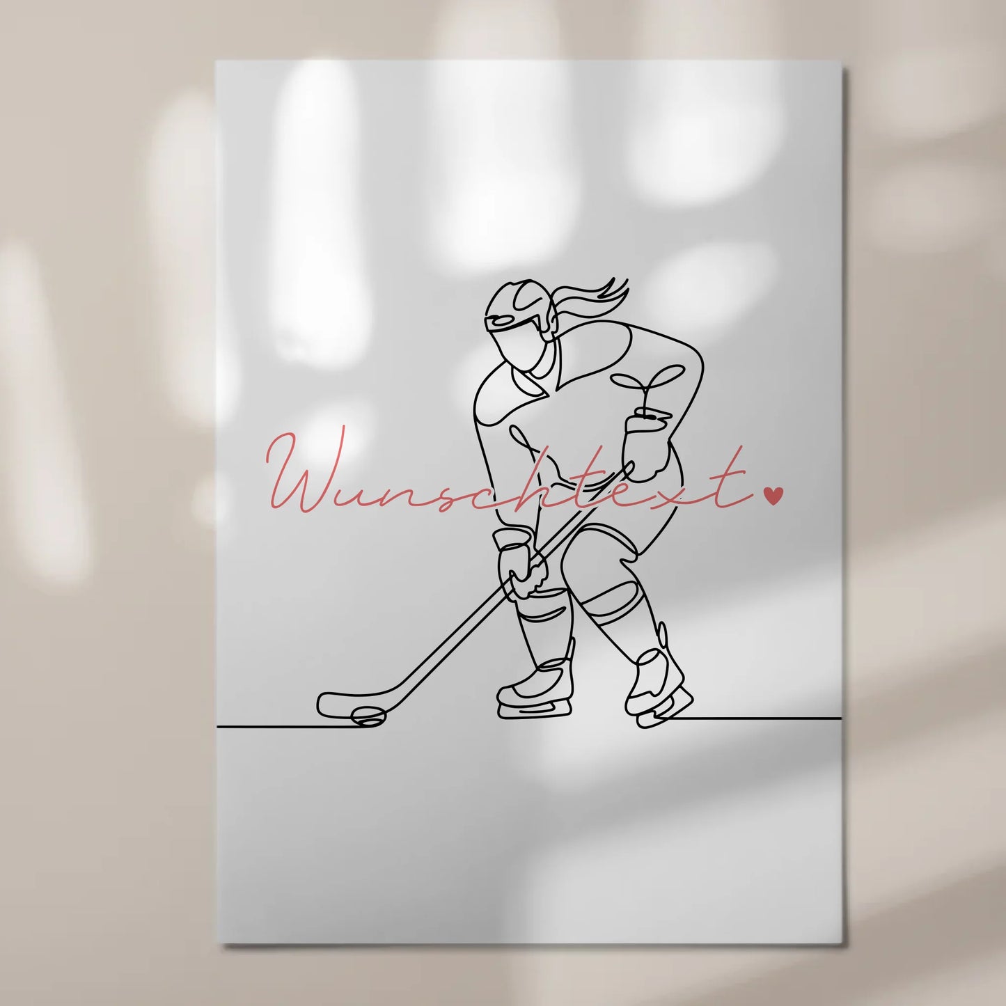 Lineart Fotoboard Magnet Wandbild Eishockey Geschenk Tochter & Schwester