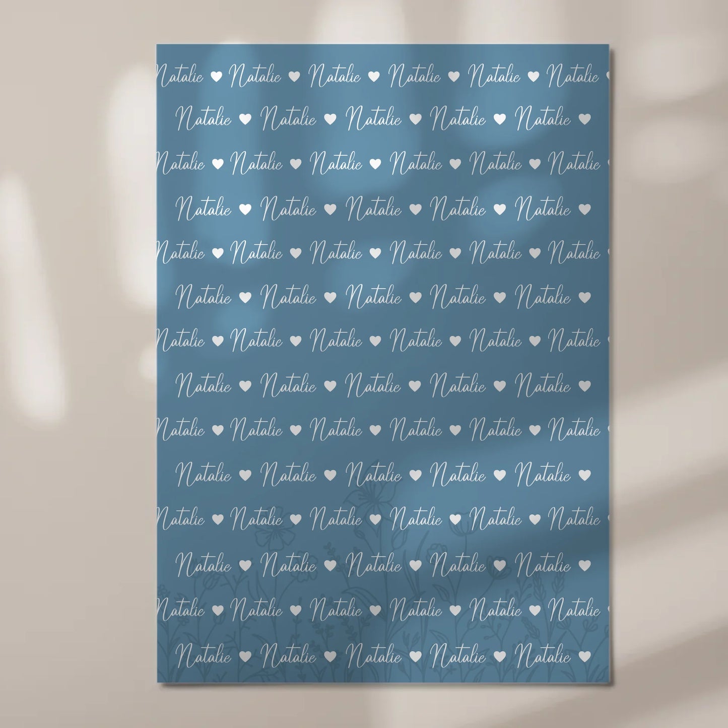 Personalisiertes Kinder Fotoboard Fotoboard mit Namen Magnet Wandbild Pastellblau