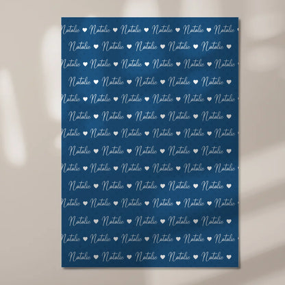 Personalisiertes Fotoboard mit Namen Kinder Fotoboard Magnet Wandbild Capriblau