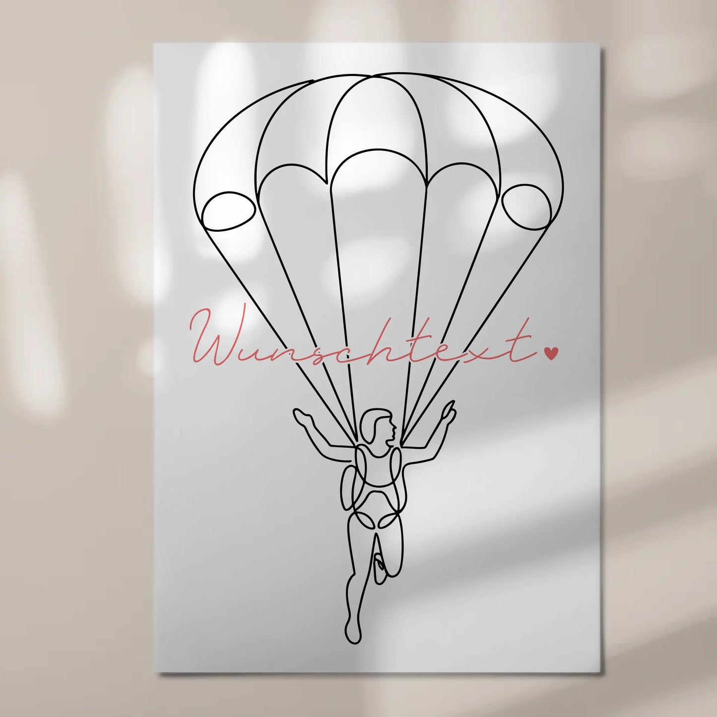 Lineart Fotoboard Magnetisch Personalisiert Fallschirmspringen Geschenk Tochter & Schwester