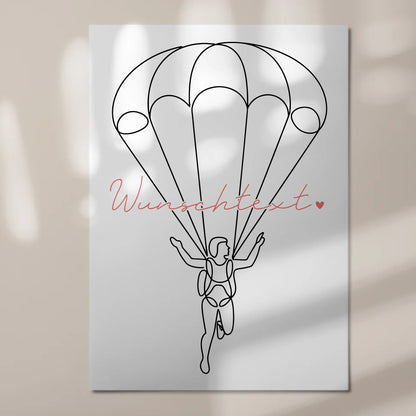 Lineart Fotoboard Magnetisch Personalisiert Fallschirmspringen Geschenk Tochter & Schwester