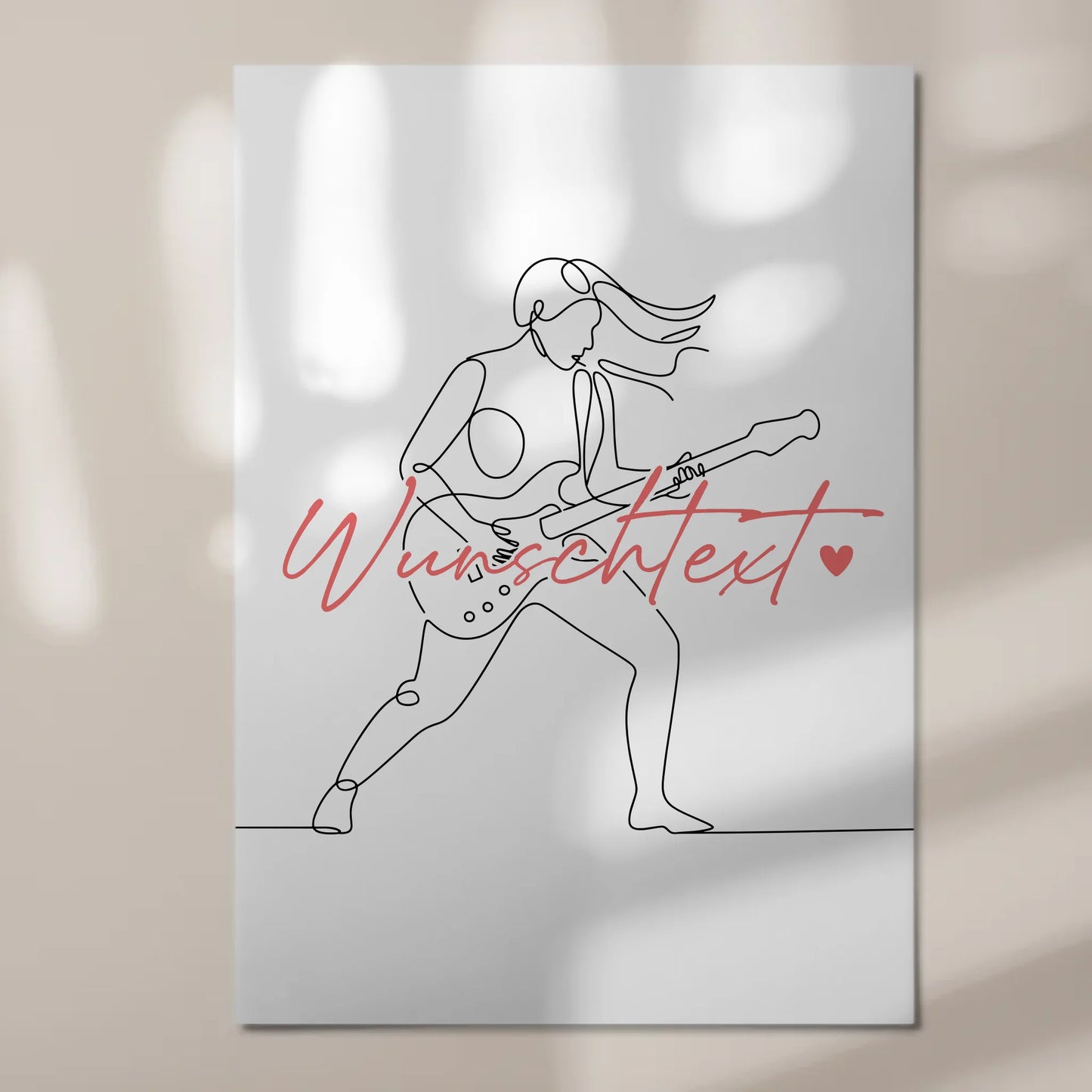 Lineart Fotoboard Magnetisch Personalisiert E-Gitarre Geschenk Tochter & Schwester