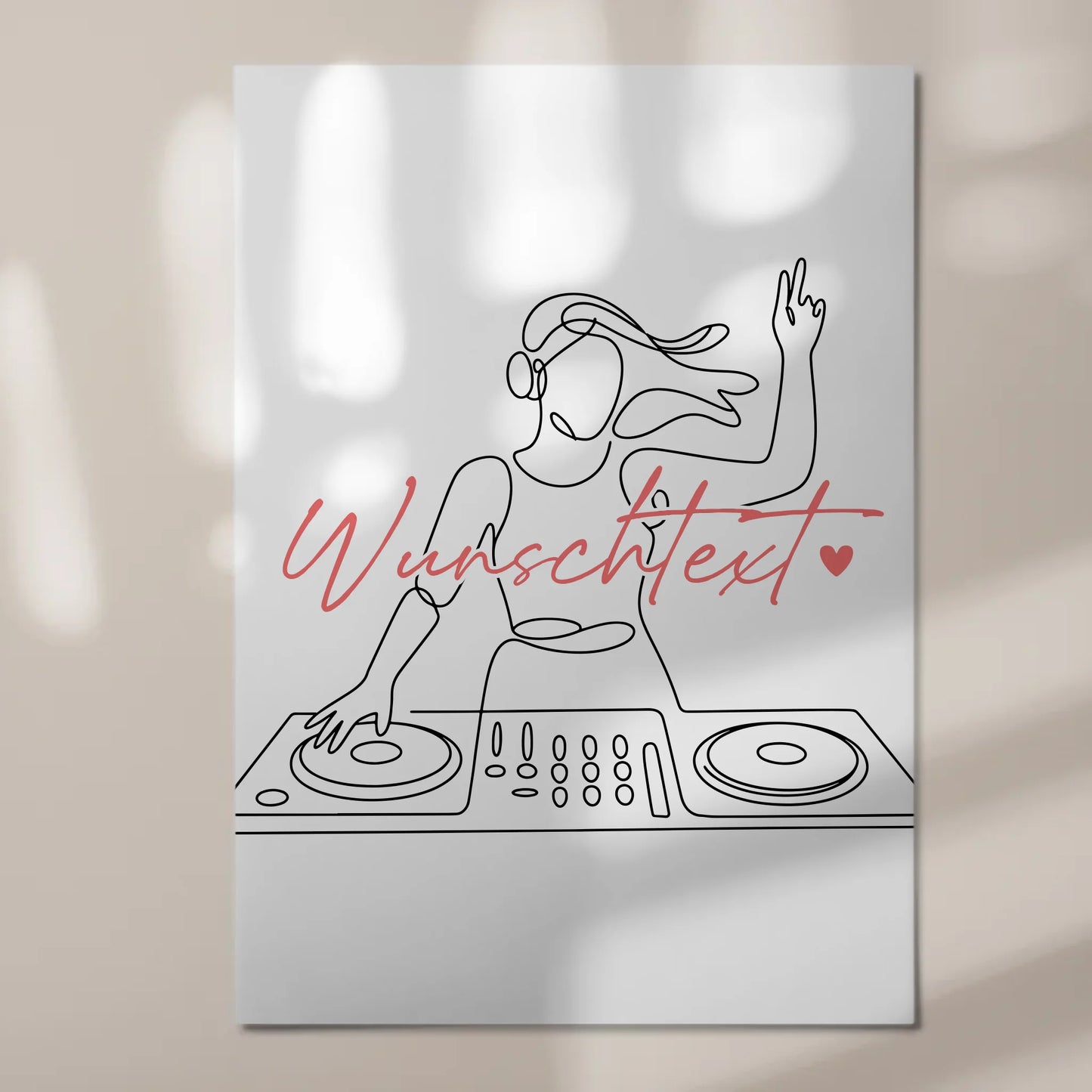 Lineart Fotoboard Magnet Wandbild DJing Geschenk Tochter & Schwester