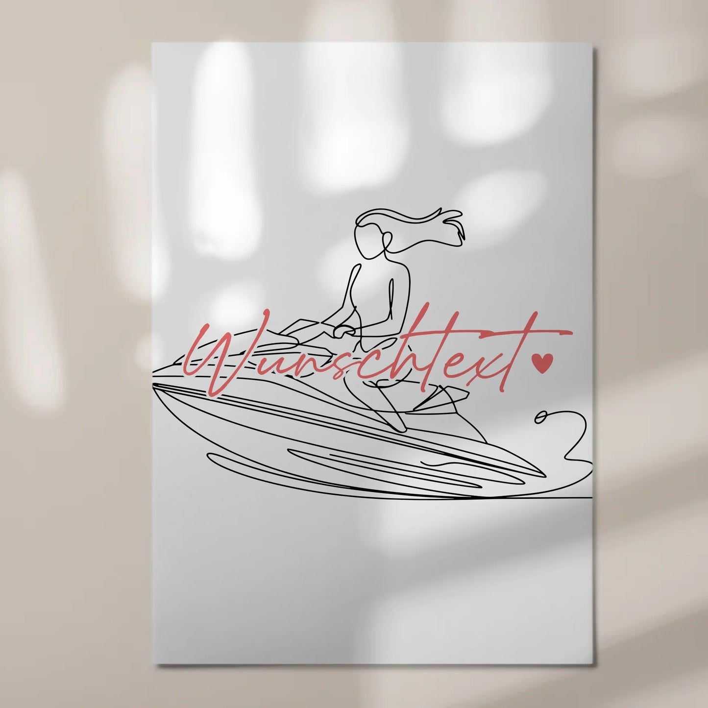 Lineart Fotoboard Magnetisch Personalisiert Jetskifahren Geschenk Tochter & Schwester