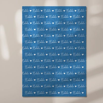 Fotoboard mit Namen Kinder Fotoboard Magnet Wandbild Lichtblau