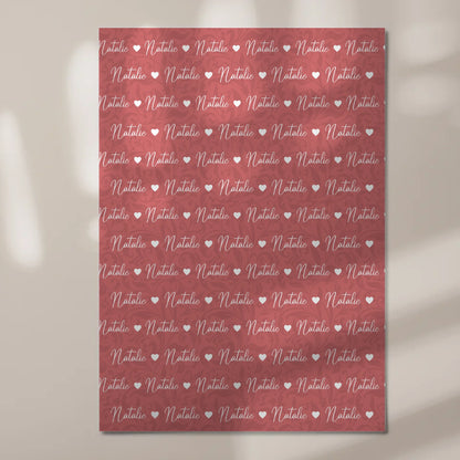 Personalisiertes Fotoboard Magnet Poster Mit Namen Altrosa