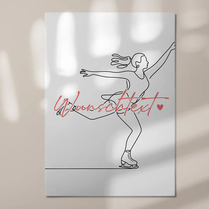 Personalisiertes Fotoboard Magnetisch Lineart Eislaufen Geschenk Tochter & Schwester