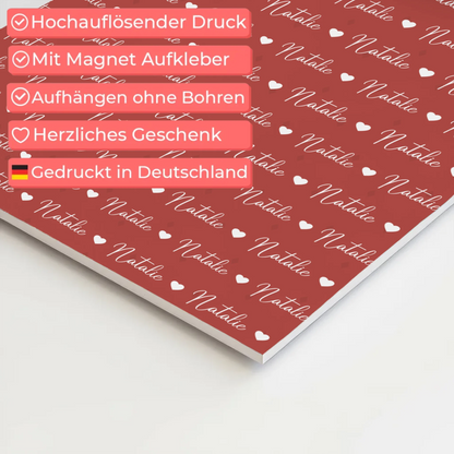 Kinder Fotoboard Mit Namen Magnet Wandbild Perlrosa