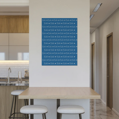 Fotoboard mit Namen Kinder Fotoboard Magnet Wandbild Lichtblau