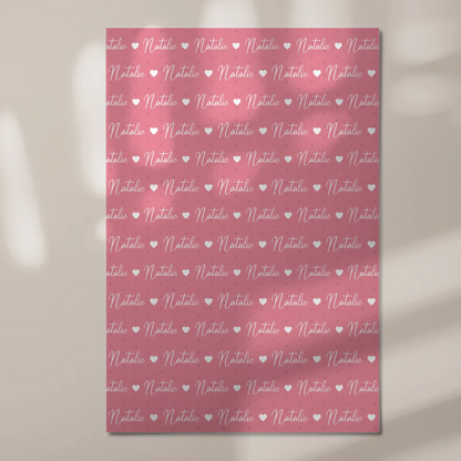 Fotoboard mit Namen Kinder Fotoboard Magnet Wandbild Hellrosa