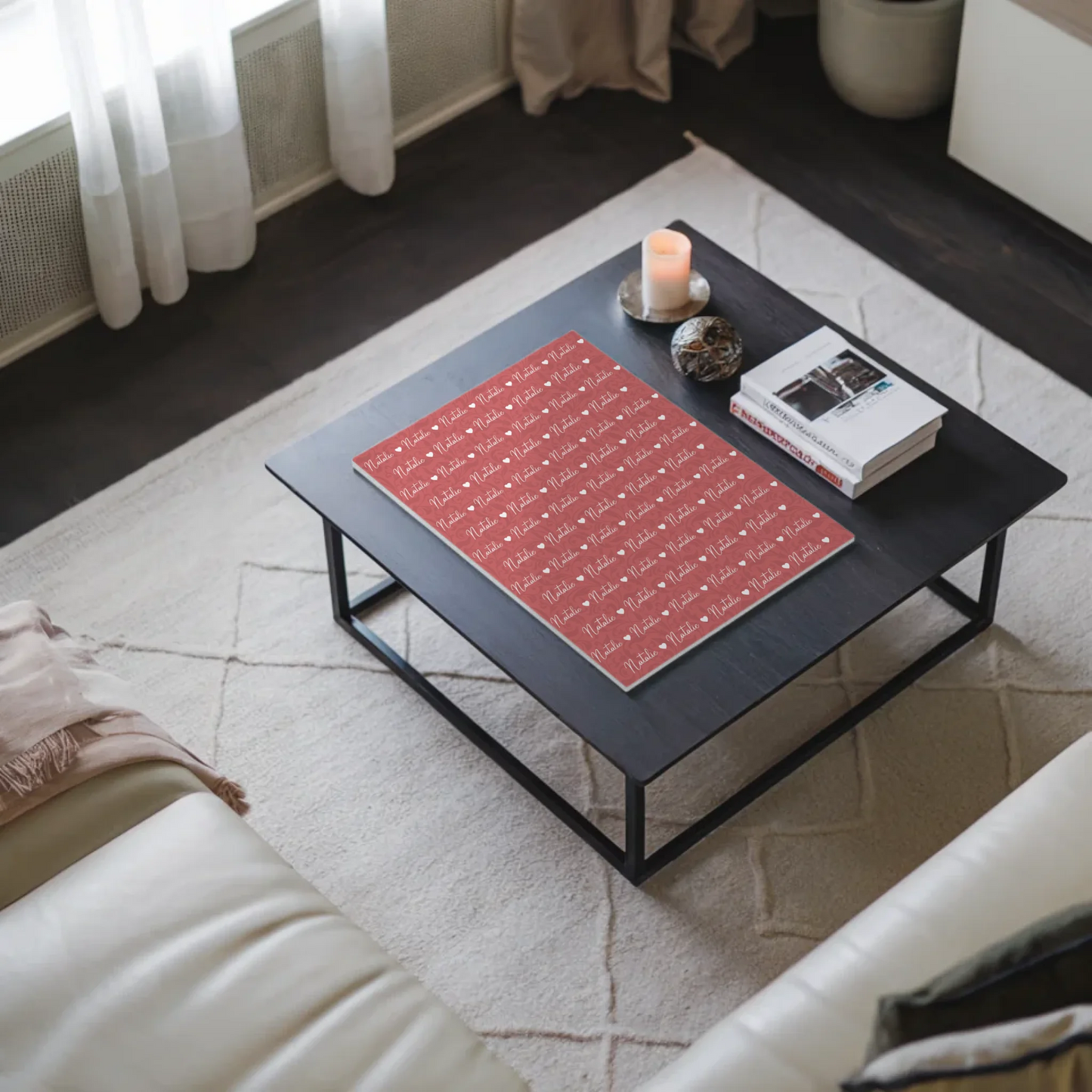 Personalisiertes Fotoboard Magnet Poster Mit Namen Altrosa