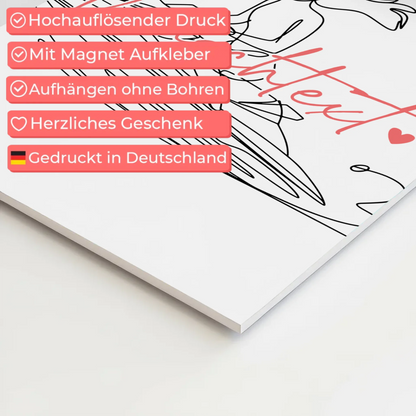 Lineart Fotoboard Magnetisch Personalisiert Jetskifahren Geschenk Tochter & Schwester