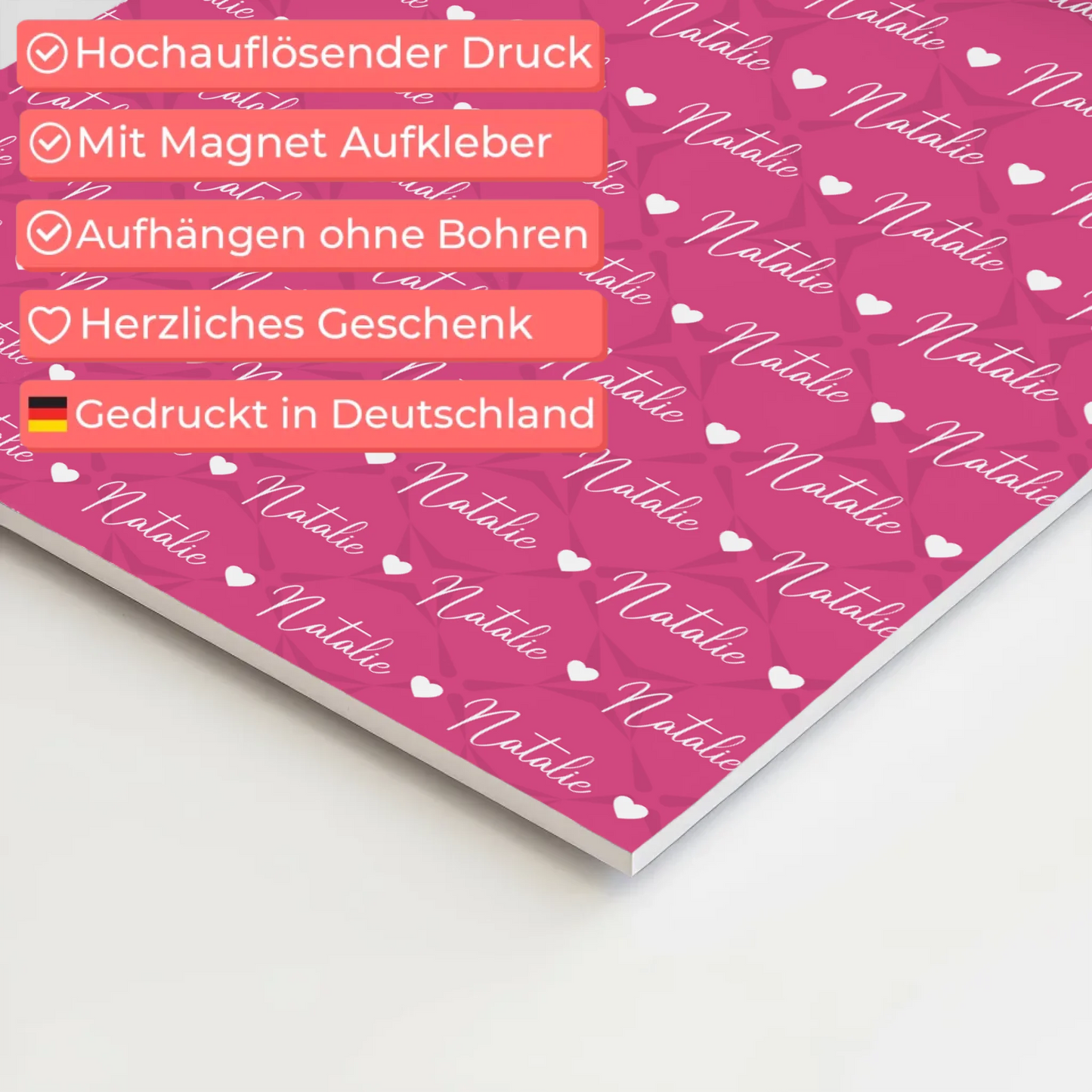 Kinder Fotoboard personalisiert Kinder Fotoboard Magnet Wandbild Erikaviolett