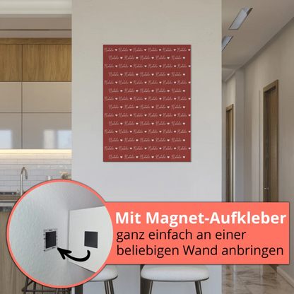 Kinder Fotoboard Mit Namen Magnet Wandbild Perlrosa