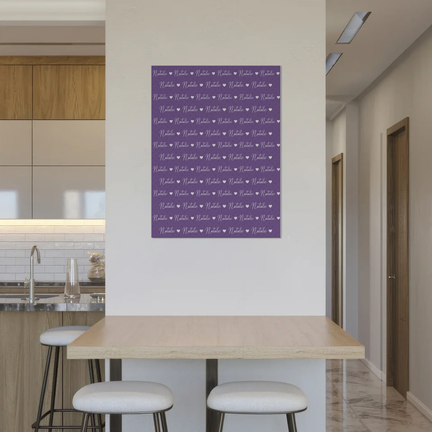 Kinder Fotoboard mit Namen Fotoboard Magnet Wandbild Blaulila