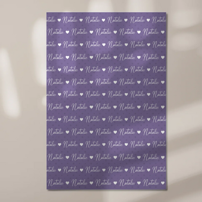 Baby Fotoboard mit Name Fotoboard Magnet Wandbild Perlviolett