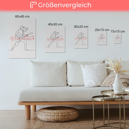 Lineart Fotoboard Magnetisch Personalisiert E-Gitarre Geschenk Tochter & Schwester