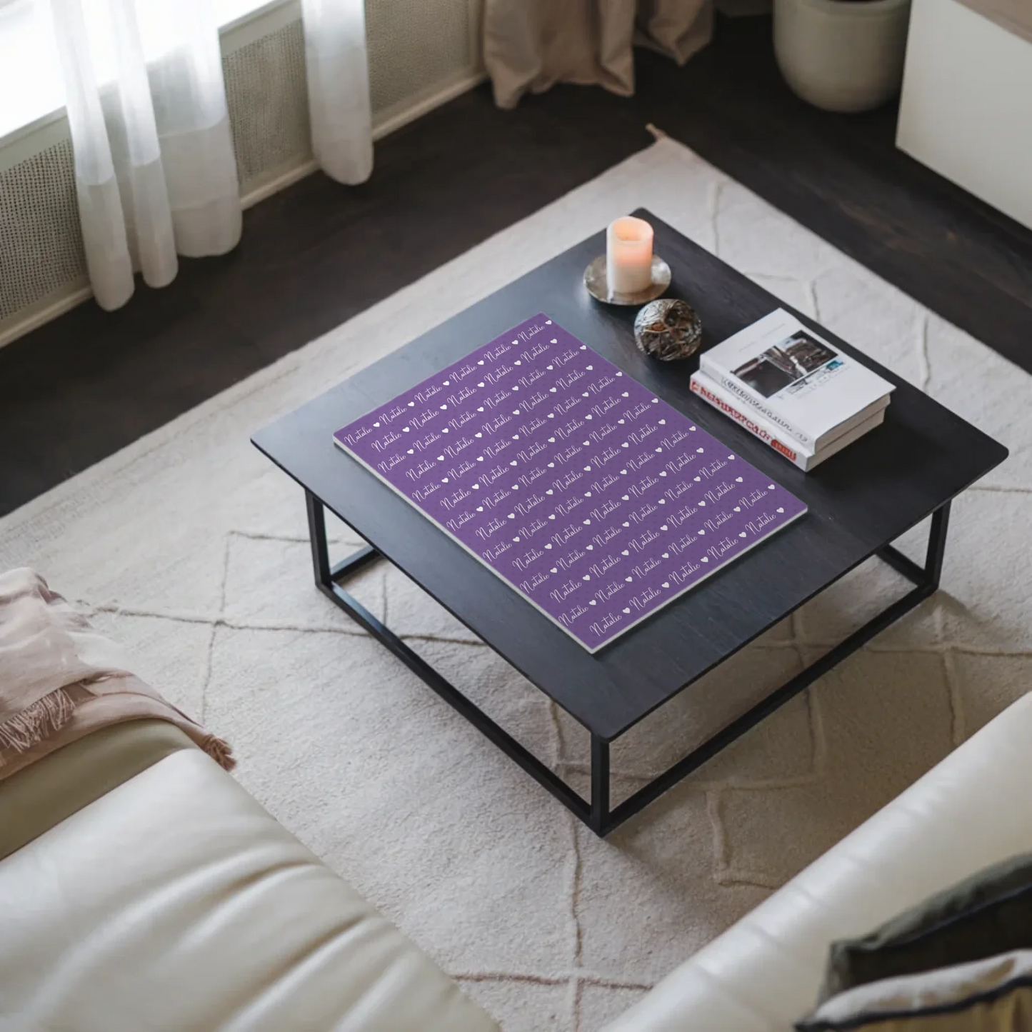 Kinder Fotoboard mit Namen Fotoboard Magnet Wandbild Blaulila