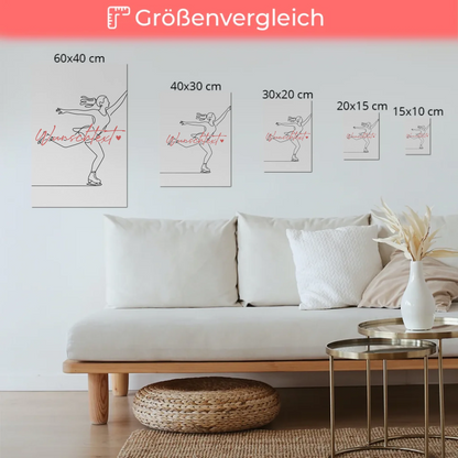 Personalisiertes Fotoboard Magnetisch Lineart Eislaufen Geschenk Tochter & Schwester