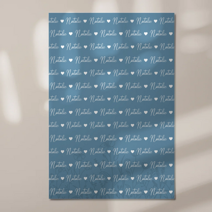 Personalisiertes Kinder Fotoboard Fotoboard mit Namen Magnet Wandbild Pastellblau