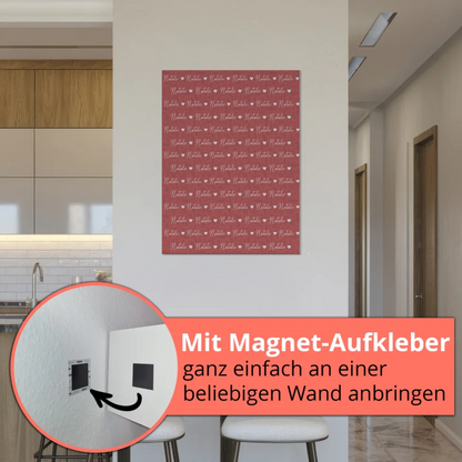 Personalisiertes Fotoboard Magnet Poster Mit Namen Altrosa