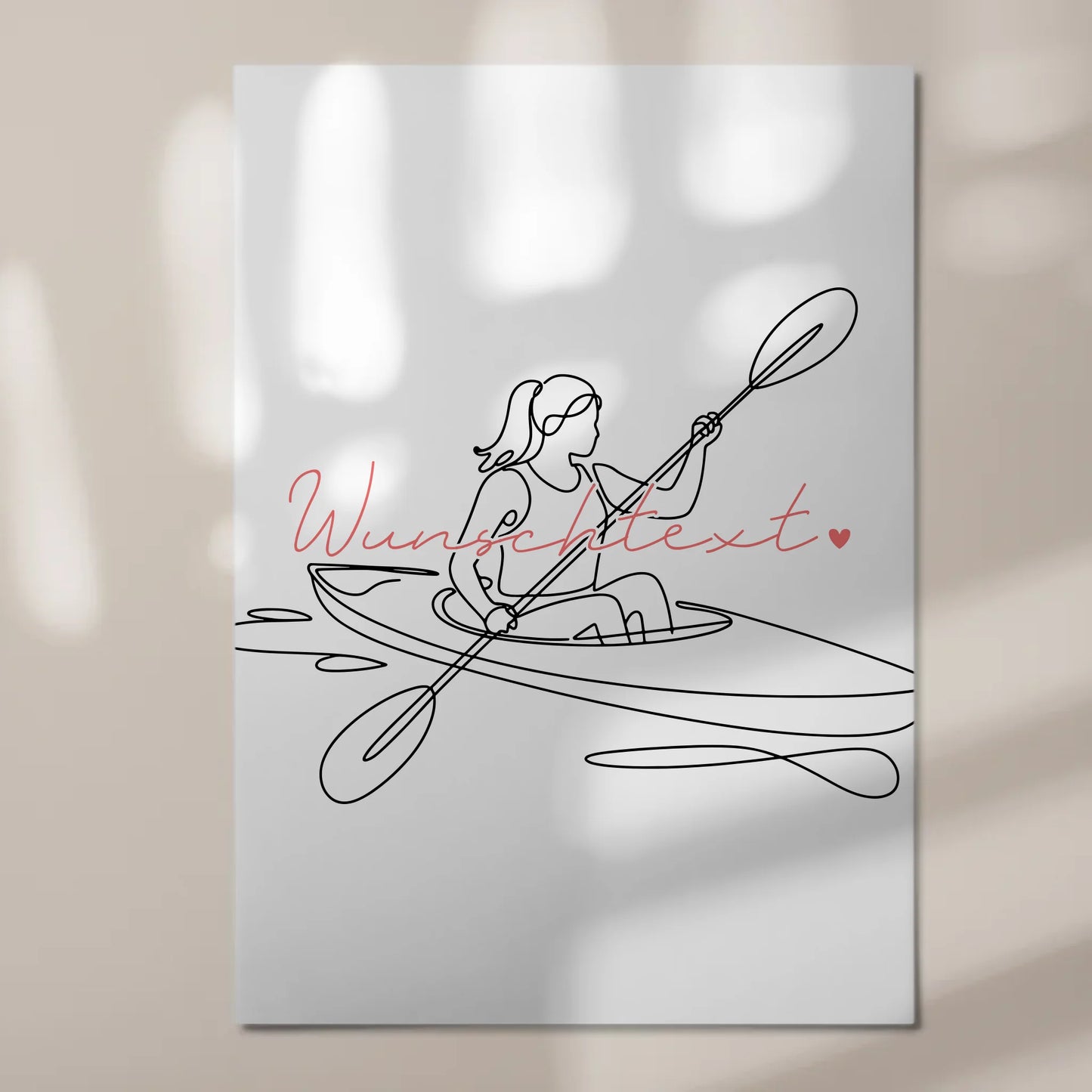 Lineart Fotoboard Magnet Wandbild Kajakfahren Geschenk Tochter & Schwester