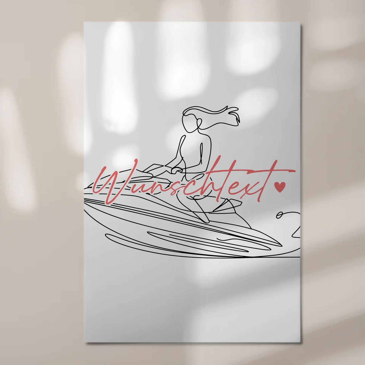 Lineart Fotoboard Magnetisch Personalisiert Jetskifahren Geschenk Tochter & Schwester