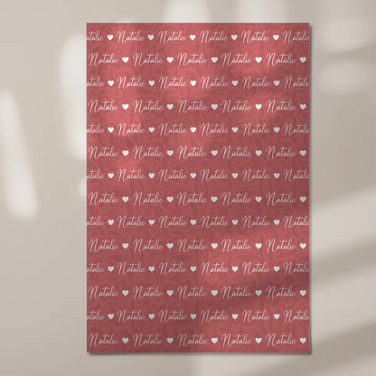 Personalisiertes Fotoboard Magnet Poster Mit Namen Altrosa