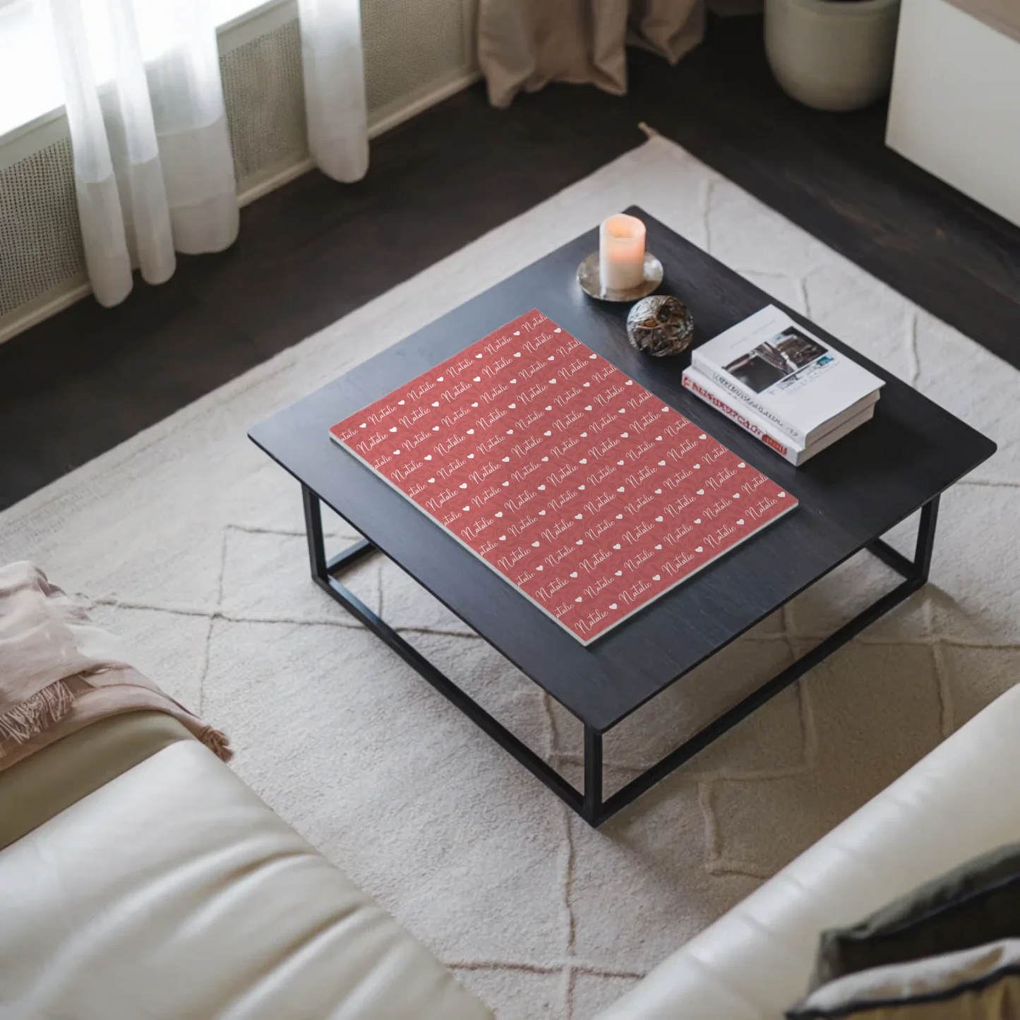 Personalisiertes Fotoboard Magnet Poster Mit Namen Altrosa