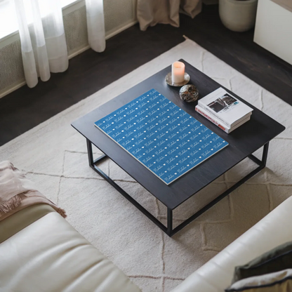 Fotoboard mit Namen Kinder Fotoboard Magnet Wandbild Lichtblau