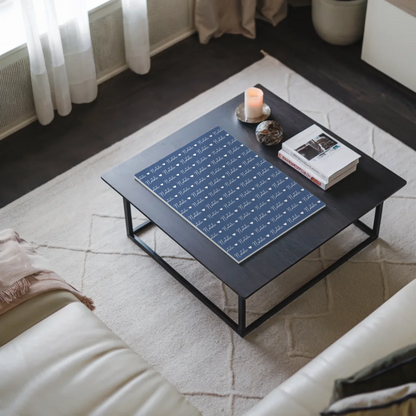 Personalisiertes Fotoboard mit Namen Kinder Fotoboard Magnet Wandbild Fernblau