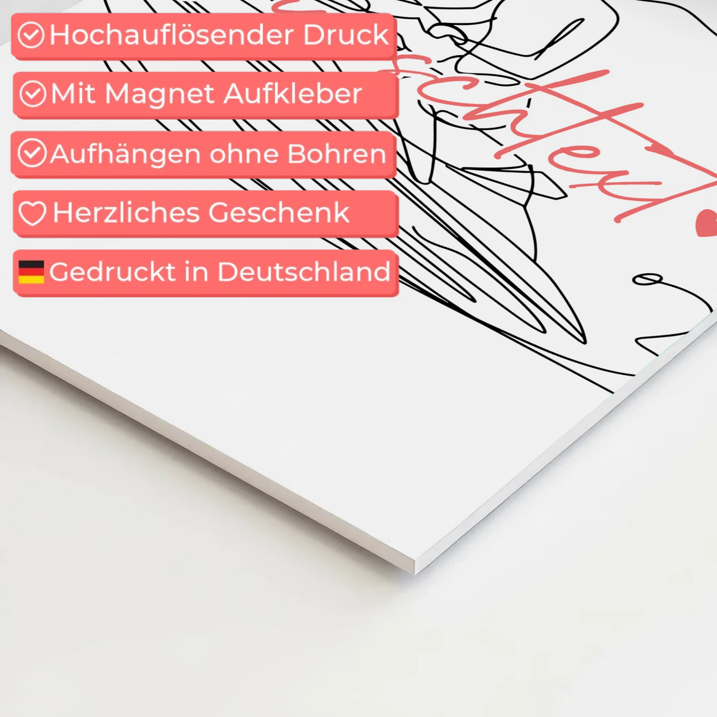 Lineart Fotoboard Magnetisch Personalisiert Jetskifahren Geschenk Tochter & Schwester