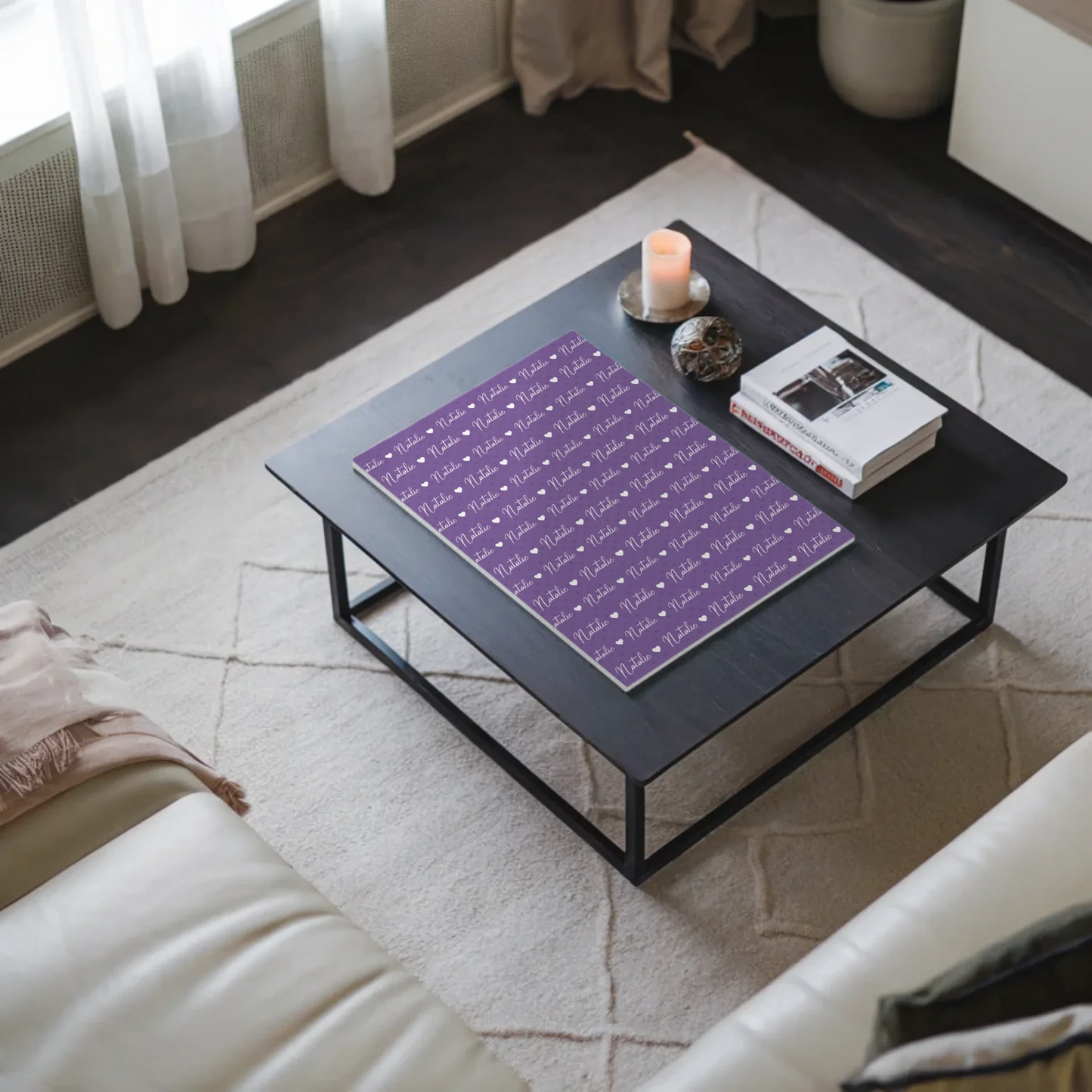 Kinder Fotoboard mit Namen Fotoboard Magnet Wandbild Blaulila