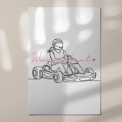 Lineart Fotoboard Magnetisch Personalisiert Kartrennen Geschenk Tochter & Schwester 1