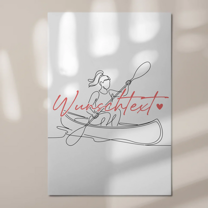 Personalisiertes Fotoboard Magnetisch Lineart Kanu Geschenk Tochter & Schwester 1