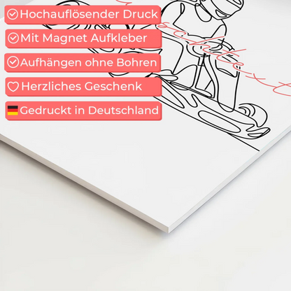 Lineart Fotoboard Magnetisch Personalisiert Kartrennen Geschenk Tochter & Schwester 4