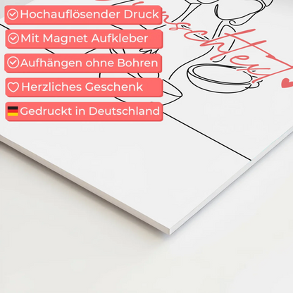 Personalisiertes Fotoboard Magnetisch Lineart Kochen Geschenk Tochter & Schwester 10