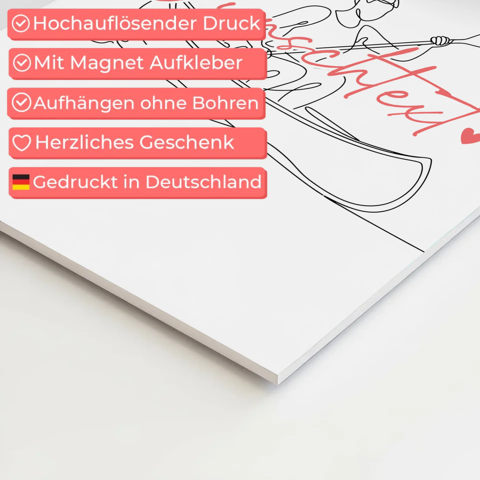 Personalisiertes Fotoboard Magnetisch Lineart Kanu Geschenk Tochter & Schwester 10