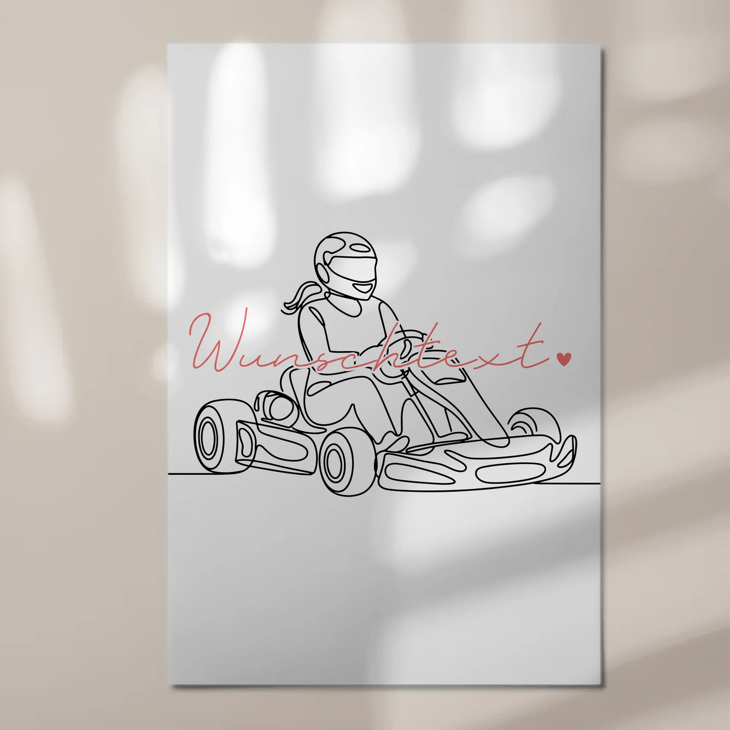 Lineart Fotoboard Magnetisch Personalisiert Kartrennen Geschenk Tochter & Schwester