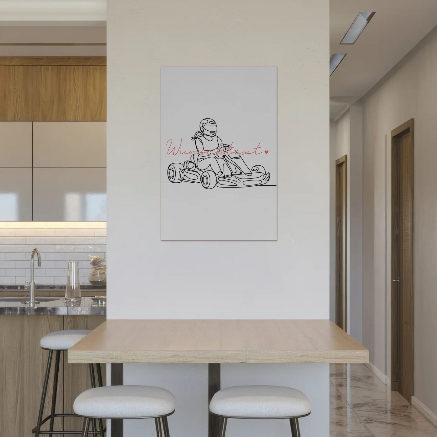 Lineart Fotoboard Magnetisch Personalisiert Kartrennen Geschenk Tochter & Schwester