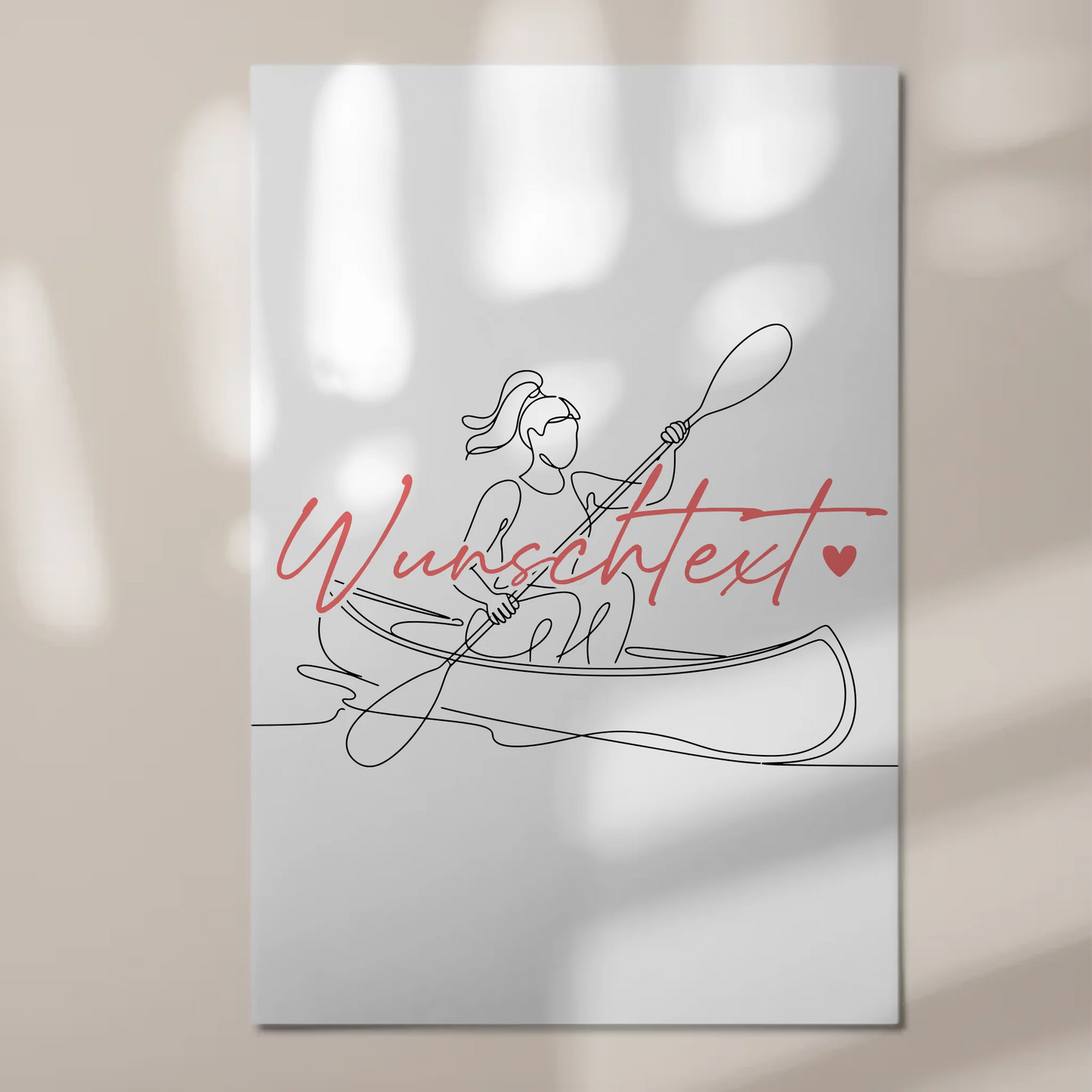 Personalisiertes Fotoboard Magnetisch Lineart Kanu Geschenk Tochter & Schwester