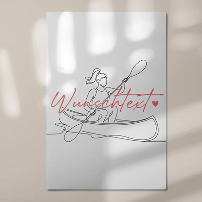 Personalisiertes Fotoboard Magnetisch Lineart Kanu Geschenk Tochter & Schwester