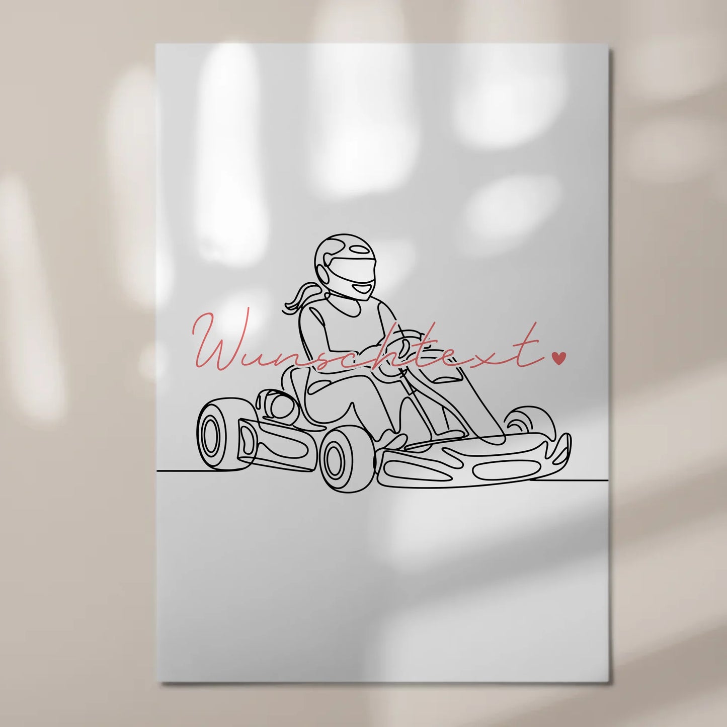Lineart Fotoboard Magnetisch Personalisiert Kartrennen Geschenk Tochter & Schwester