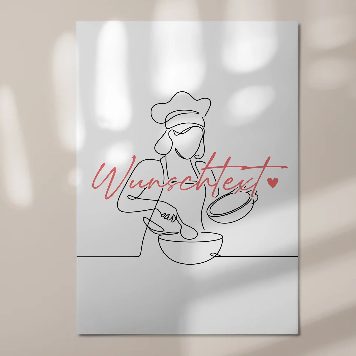 Personalisiertes Fotoboard Magnetisch Lineart Kochen Geschenk Tochter & Schwester