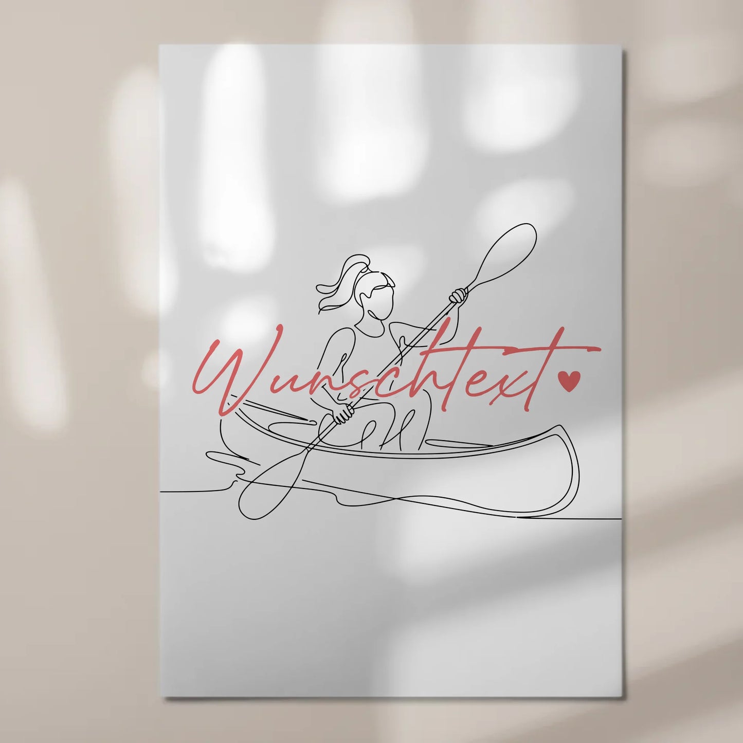 Personalisiertes Fotoboard Magnetisch Lineart Kanu Geschenk Tochter & Schwester