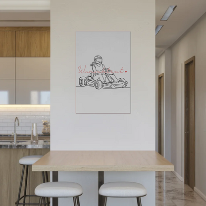 Lineart Fotoboard Magnetisch Personalisiert Kartrennen Geschenk Tochter & Schwester