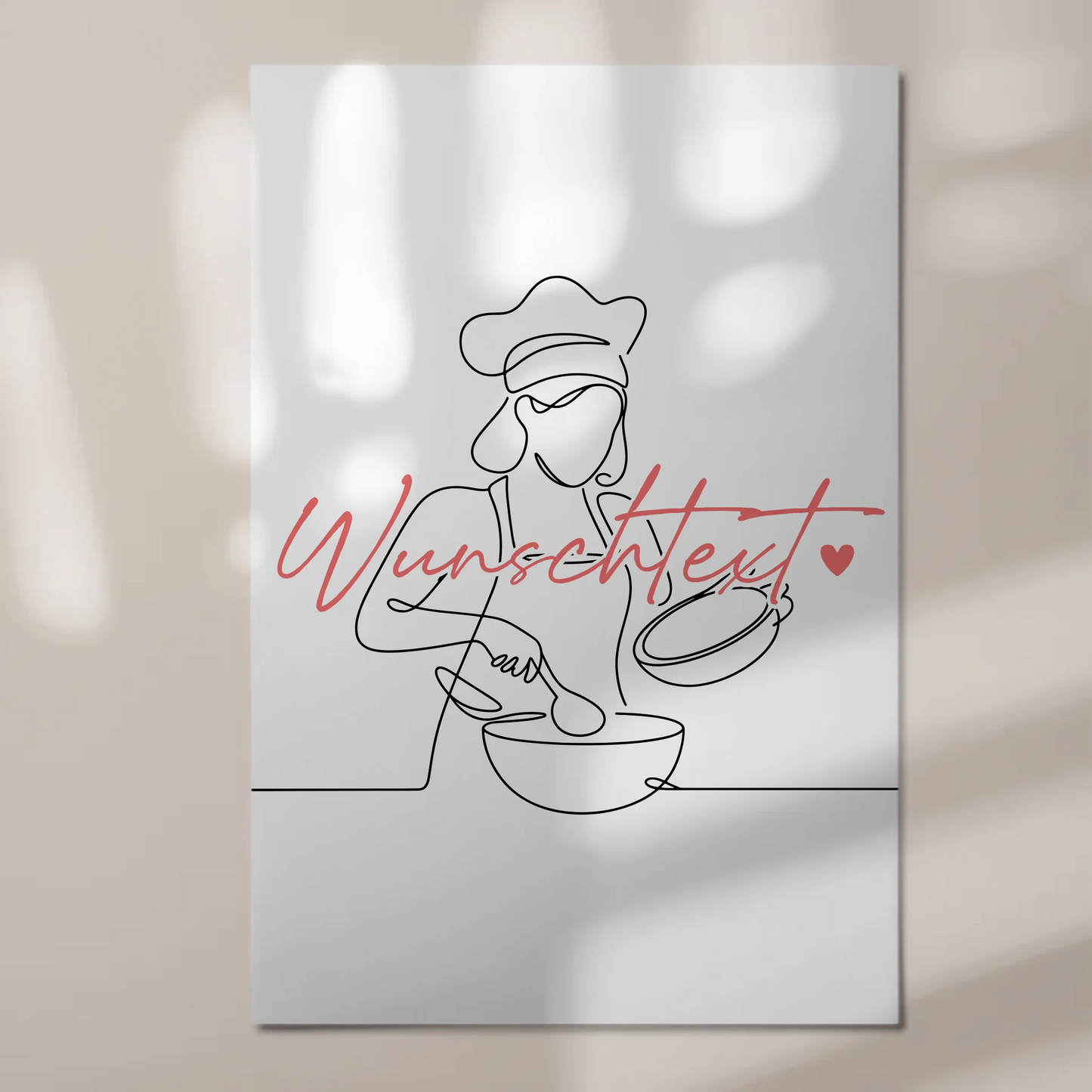 Personalisiertes Fotoboard Magnetisch Lineart Kochen Geschenk Tochter & Schwester