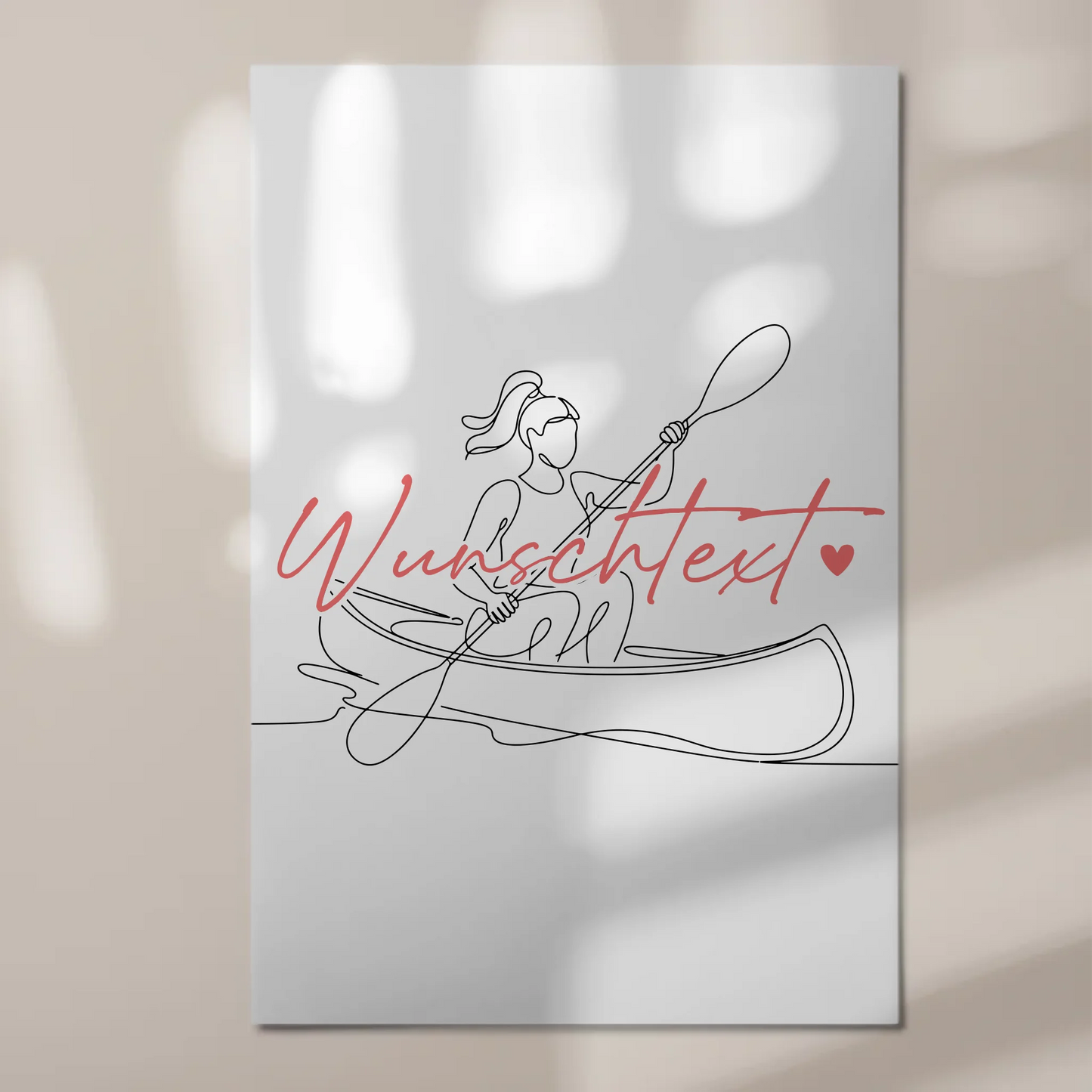 Personalisiertes Fotoboard Magnetisch Lineart Kanu Geschenk Tochter & Schwester