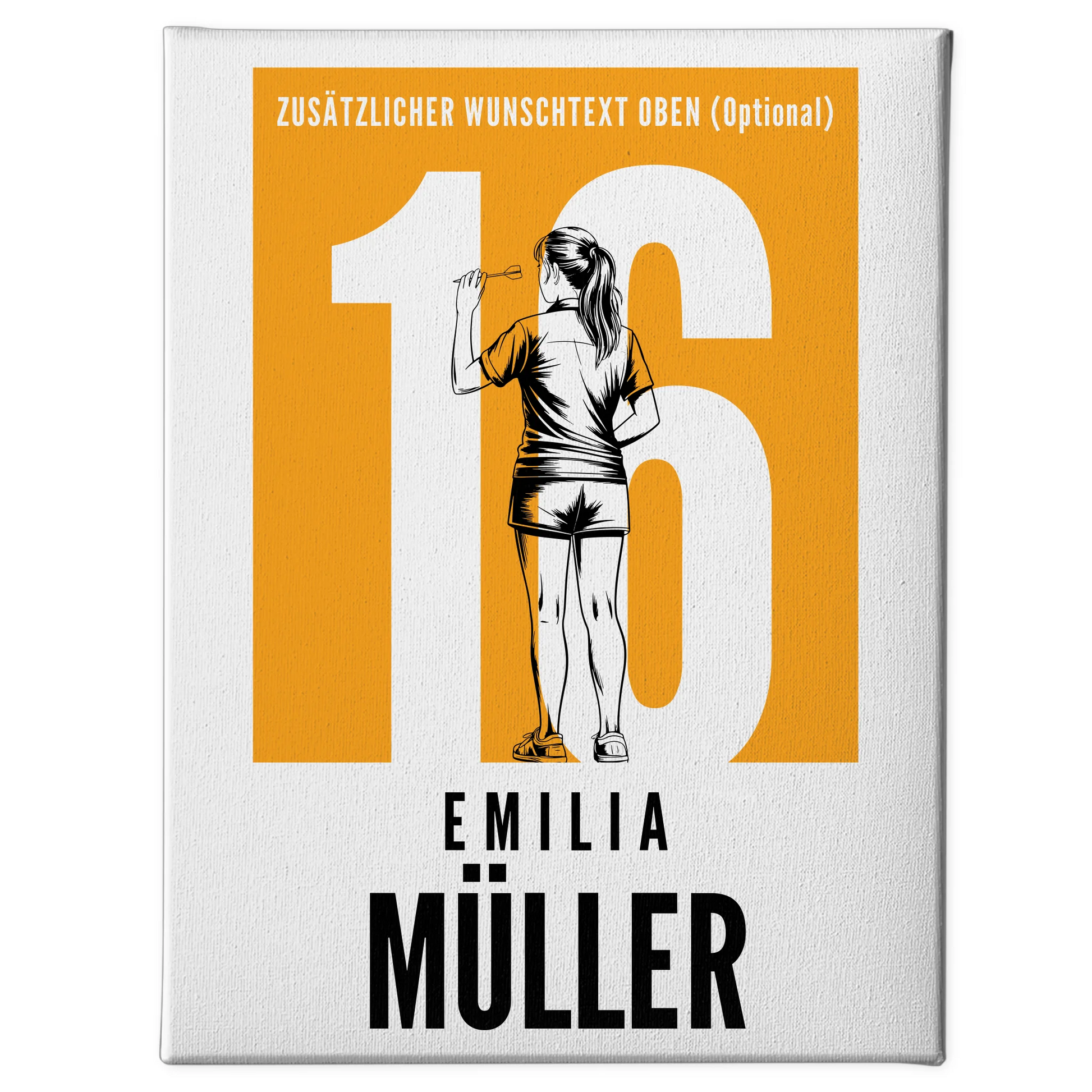 Leinwand Personalisiert Dart Dartspielerin Geschenk für Mädchen Turnier 1