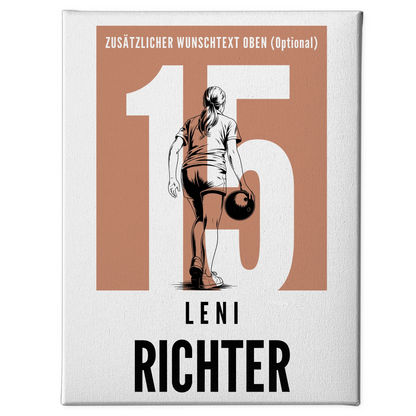 Leinwand Bowling Bowlerin Geschenk für Tocher Freundin 1